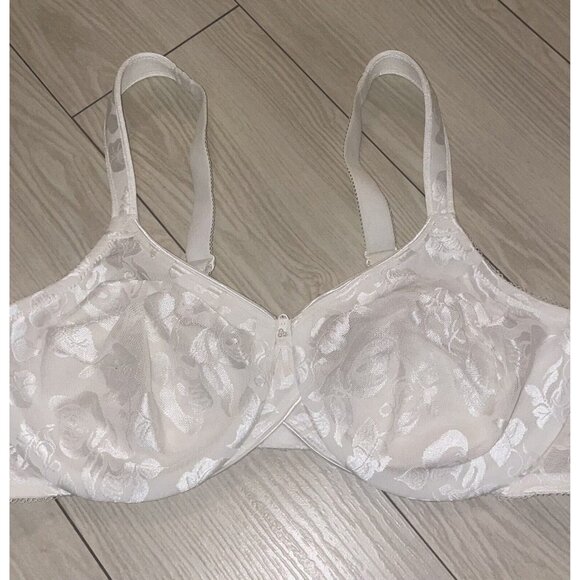 Wacoal 85567 Awareness Full Figure Seamless Bra Floral UW Womens 38D Ivory - Picture 3 of 6